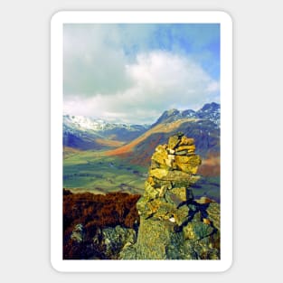 Cairn Overlooking the Langdale Valley Sticker